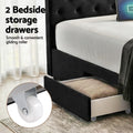 Artiss Queen Bed Frame Storage 3 Drawers USB Charging Station