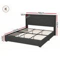 Artiss KING Bed Frame Gas Lift Storage Charcoal Grey