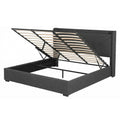 Artiss KING Bed Frame Gas Lift Storage Charcoal Grey