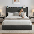 Artiss KING Bed Frame Gas Lift Storage Charcoal Grey