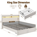 Artiss KING Bed Frame Storage Drawers Charging Station Linen