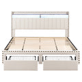 Artiss KING Bed Frame Storage Drawers Charging Station Linen