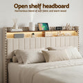 Artiss KING Bed Frame Storage Drawers Charging Station Linen
