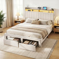 Artiss QUEEN Bed Frame Storage Drawers Shelf Charging Linen
