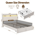 Artiss QUEEN Bed Frame Storage Drawers Shelf Charging Linen