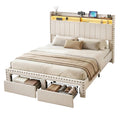 Artiss QUEEN Bed Frame Storage Drawers Shelf Charging Linen