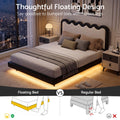 Artiss Queen Bed Frame, Floating Design with RGB LED and USB Charging