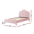 Artiss KING SINGLE Bed Frame Velvet Pink OLAN