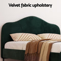 Artiss QUEEN Bed Frame Velvet Dark Green OLAN
