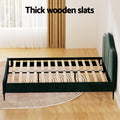 Artiss QUEEN Bed Frame Velvet Dark Green OLAN