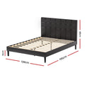 Artiss DOUBLE Bed Frame LED Black RAVI