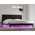 Artiss KING Bed Frame LED Black RAVI