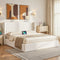 Artiss KING Bed Frame Gaslift Storage USB Charging Velvet White