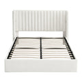 Artiss QUEEN Bed Frame Gaslift Storage USB Charging Velvet White