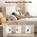 Artiss QUEEN Bed Frame Gaslift Storage USB Charging Velvet White