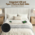 Artiss QUEEN Bed Frame Gaslift Storage USB Charging Velvet White