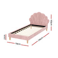 Artiss King Single Bed Frame Scallop Bedhead Pink Velvet