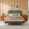 Artiss Double Bed Frame, Green Fabric, Padded Headboard, 300kg Capacity