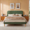 Artiss Queen Bed Frame, Green Fabric, Padded Headboard, 300kg Capacity
