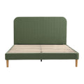 Artiss Queen Bed Frame, Green Fabric, Padded Headboard, 300kg Capacity