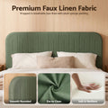 Artiss Queen Bed Frame, Green Fabric, Padded Headboard, 300kg Capacity