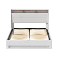 Artiss Gas Lift Bed Frame LED Double White Storage Headboard