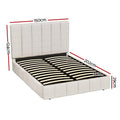 Artiss DOUBLE Bed Frame Beige TETTE