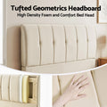 Artiss Double Bed Frame Upholstered Platform Bed with Tufted Headboard 300kg Support