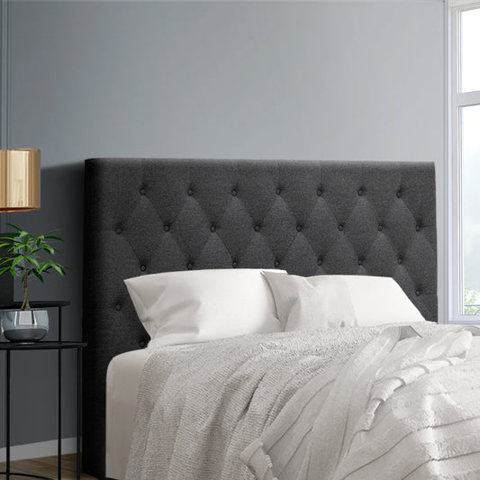 Artiss Bed Head Headboard DOUBLE Size Fabric - CAPPI Charcoal