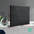 Artiss DOUBLE Bed Head Headboard Charcoal Fabric CAPPI