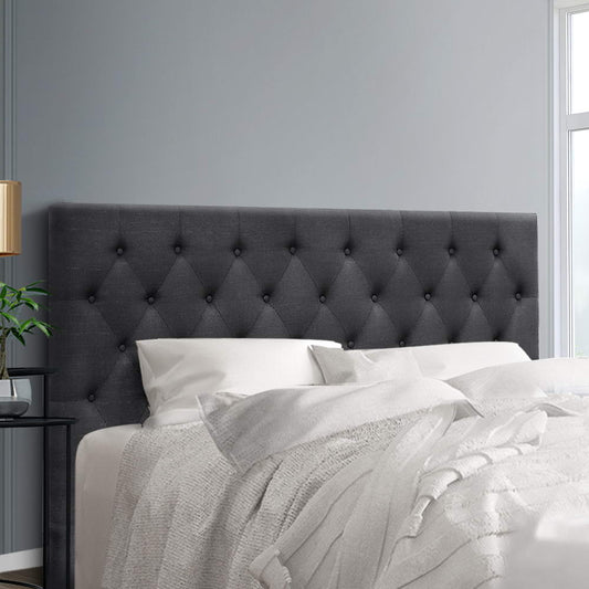 Artiss Bed Head Headboard KING Size Fabric - CAPPI Charcoal