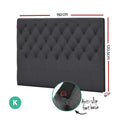 Artiss KING Bed Headboard Fabric Charcoal CAPPI