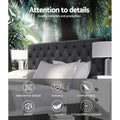 Artiss KING Bed Headboard Fabric Charcoal CAPPI