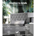 Artiss KING SINGLE Bed Head Headboard Grey Fabric CAPPI