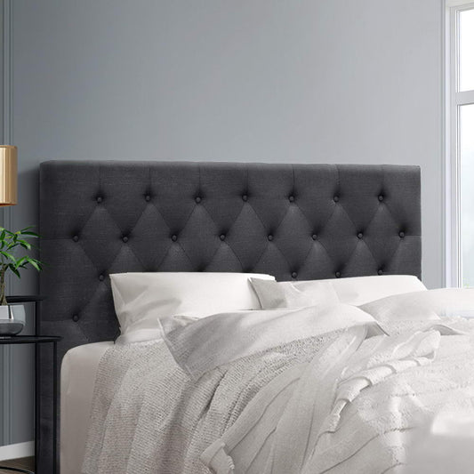 Artiss Bed Head Headboard QUEEN Size Fabric - CAPPI Charcoal