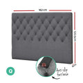 Artiss QUEEN Bed Head Headboard Fabric Grey CAPPI