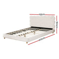 Artiss Double Bed Frame Boucle White Headboard Platform Base