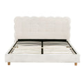 Artiss Double Bed Frame Boucle White Headboard Platform Base