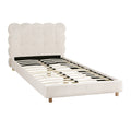Artiss KING SINGLE Bed Frame Boucle Fabric White Headboard Platform