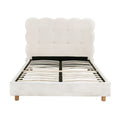Artiss KING SINGLE Bed Frame Boucle Fabric White Headboard Platform