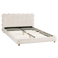 Artiss Queen Bed Frame Boucle Fabric Headboard White Mattress Base