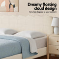 Artiss Queen Bed Frame Boucle Fabric Headboard White Mattress Base