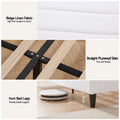 Artiss QUEEN Bed Frame Adjustable Headboard Storage Charging Ports Beige