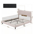Artiss QUEEN Bed Frame Storage Adjustable Headboard Linen Fabric