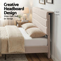 Artiss QUEEN Bed Frame Storage Adjustable Headboard Linen Fabric