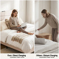 Artiss QUEEN Bed Frame Storage Adjustable Headboard Linen Fabric