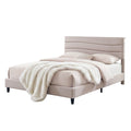 Artiss QUEEN Bed Frame Storage Adjustable Headboard Linen Fabric
