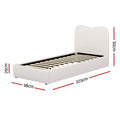 Artiss Single Bed Frame Boucle Grey Upholstered