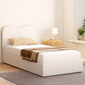 Artiss Single Bed Frame Boucle Grey Upholstered