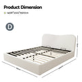 Artiss DOUBLE Bed Frame Gaslift Storage Boucle White Wooden
